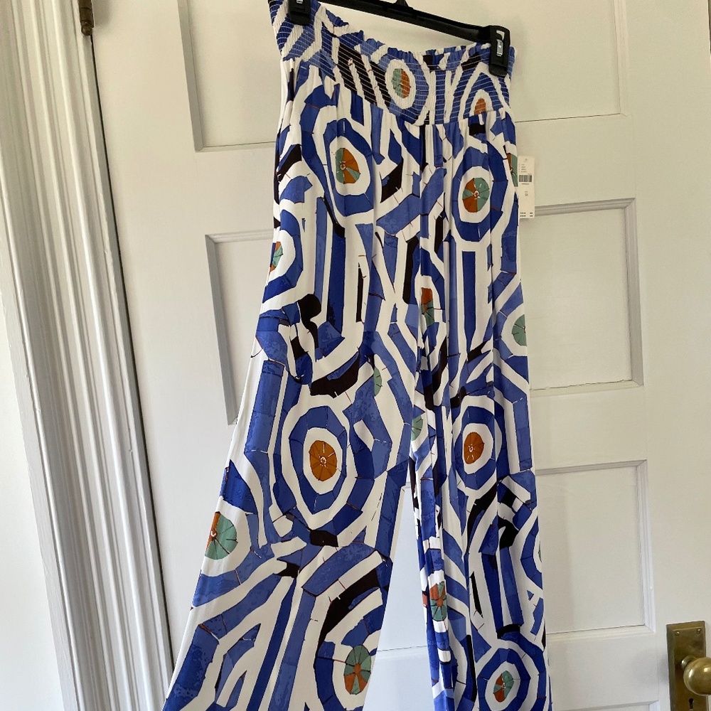 NWT Anthropologie Maeve The Saria Smocked Wide-Leg Pants Size XS - Picture 4 of 7